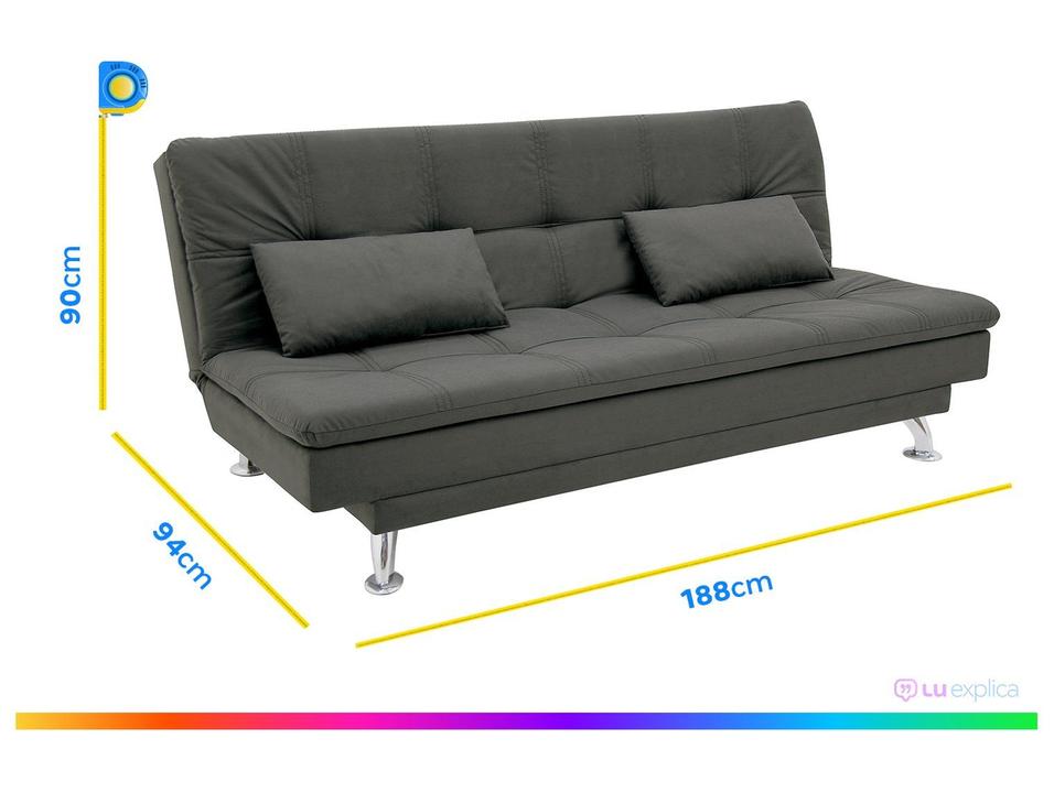 Sofá-cama Casal Reclinável Suede Linoforte Yasmin - 4
