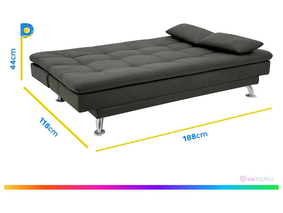 Sofá-cama Casal Reclinável Suede Linoforte Yasmin - 5