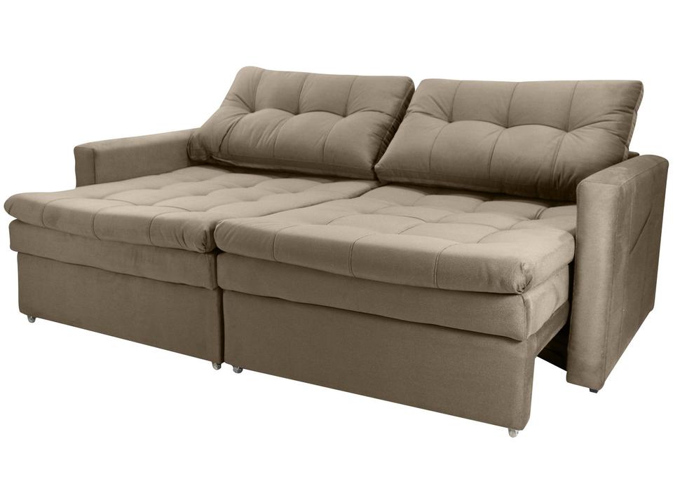 Sofá-cama Lugares Retrátil Bipartido Reclinável Veludo Matrix Nayla - 7