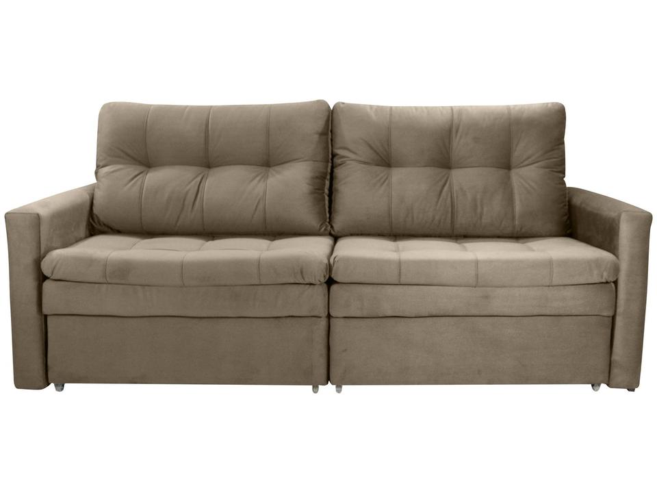 Sofá-cama Lugares Retrátil Bipartido Reclinável Veludo Matrix Nayla - 5