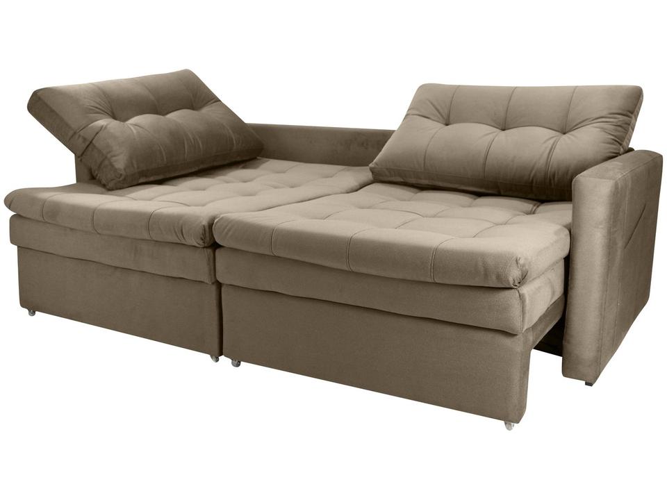 Sofá-cama Lugares Retrátil Bipartido Reclinável Veludo Matrix Nayla - 8