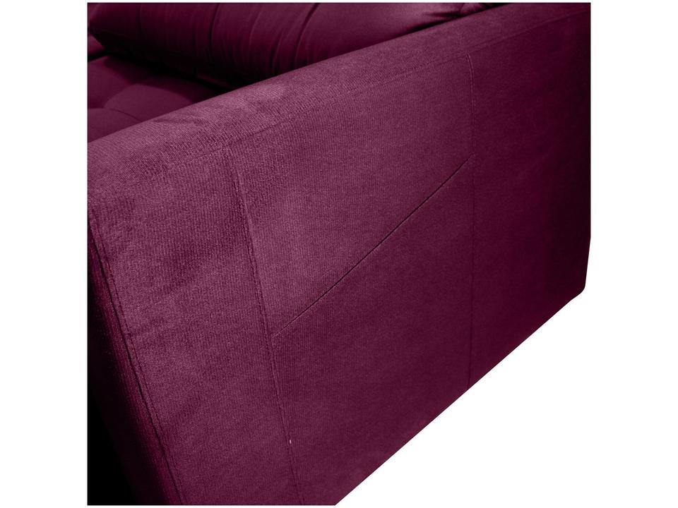 Sofá-cama Lugares Retrátil Bipartido Reclinável Veludo Matrix Nayla - 10