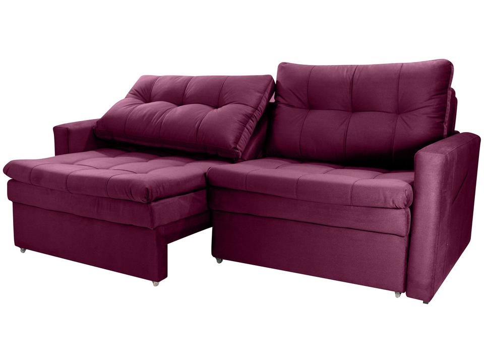 Sofá-cama Lugares Retrátil Bipartido Reclinável Veludo Matrix Nayla - 6