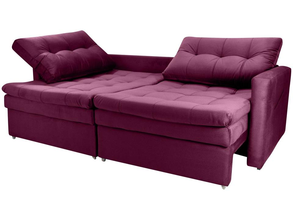 Sofá-cama Lugares Retrátil Bipartido Reclinável Veludo Matrix Nayla - 8