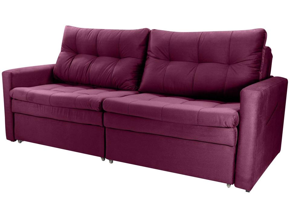 Sofá-cama Lugares Retrátil Bipartido Reclinável Veludo Matrix Nayla - 4