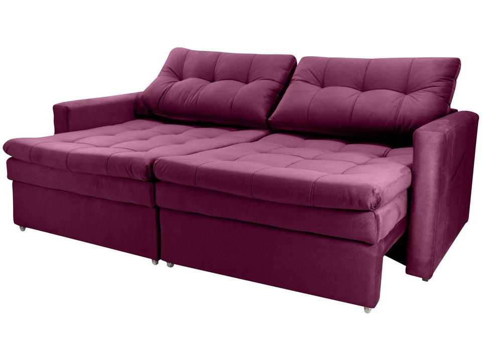 Sofá-cama Lugares Retrátil Bipartido Reclinável Veludo Matrix Nayla - 7