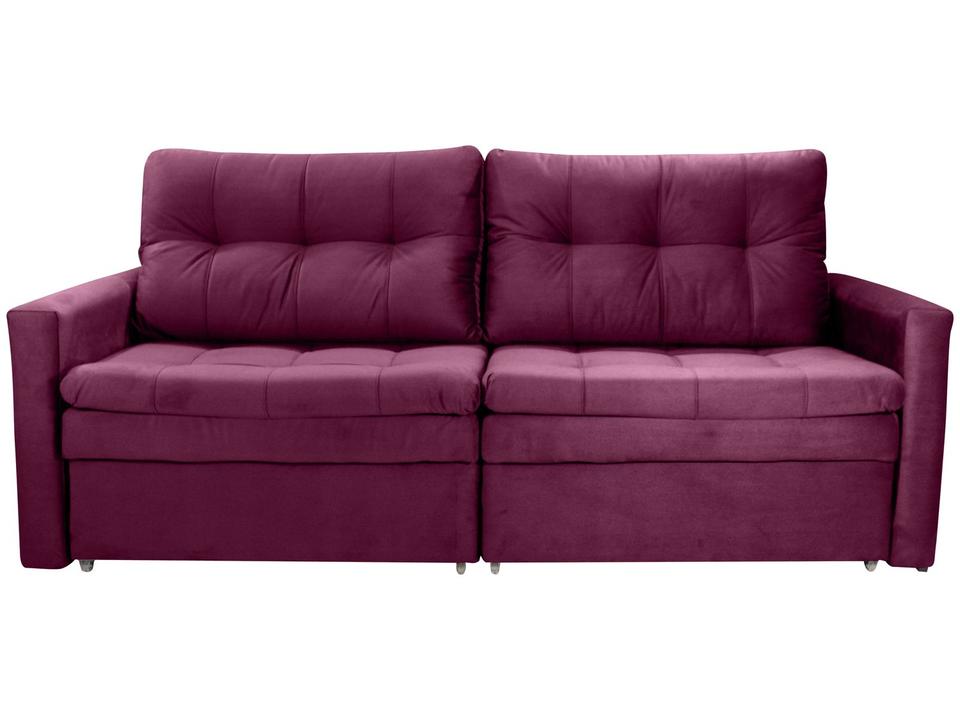 Sofá-cama Lugares Retrátil Bipartido Reclinável Veludo Matrix Nayla - 5