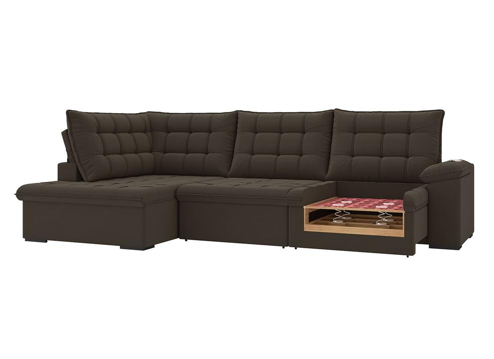 Sofá de Canto 6 Lugares Retrátil Reclinável Suede Veludo Dallas Flexforma Estofados - 5