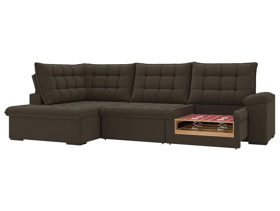 Sofá de Canto 6 Lugares Retrátil Reclinável Suede Veludo Dallas Flexforma Estofados - 10