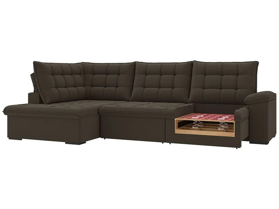 Sofá de Canto 6 Lugares Retrátil Reclinável Suede Veludo Dallas Flexforma Estofados - 5