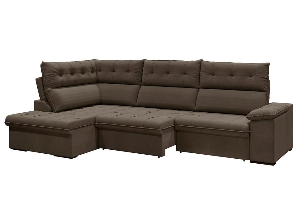 Sofá de Canto 6 Lugares Retrátil Reclinável Suede Veludo Madrid Flexforma Estofados - 5