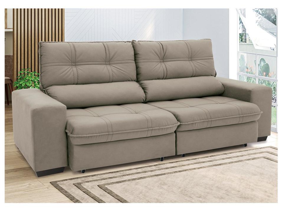 Sofá Retrátil Reclinável 3 Lugares Suede Brunello Linoforte - 7