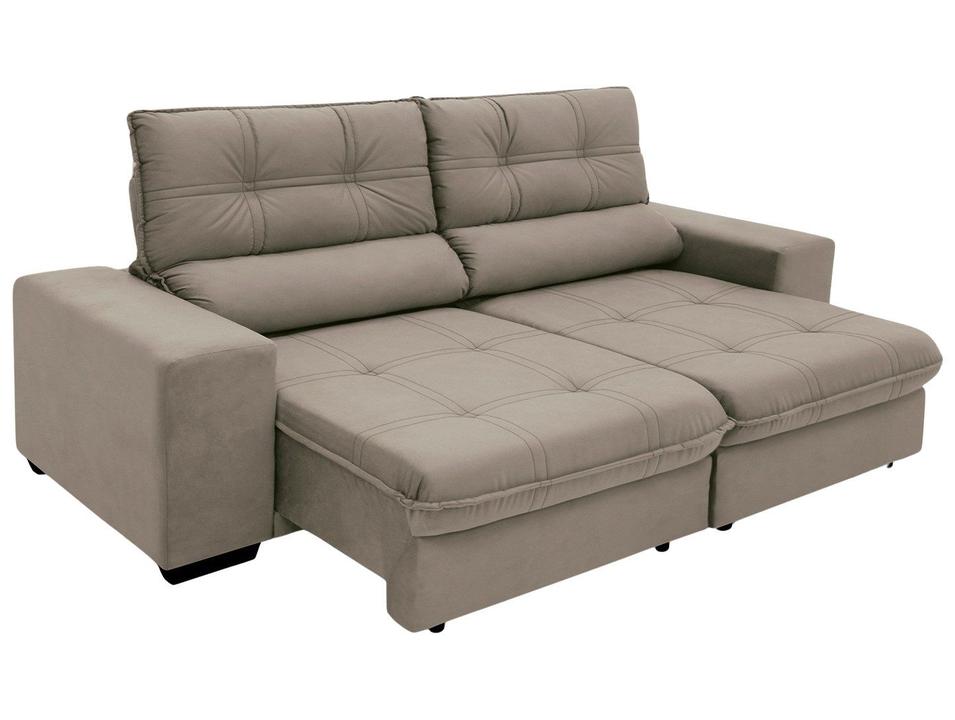 Sofá Retrátil Reclinável 3 Lugares Suede Brunello Linoforte - 5