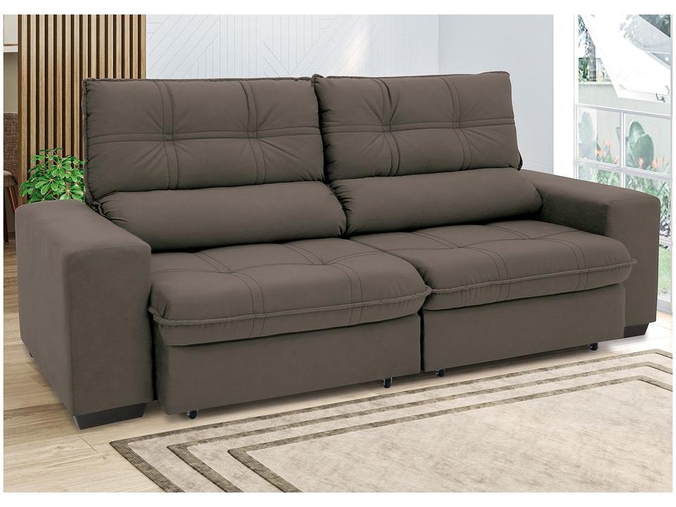 Sofá Retrátil Reclinável 3 Lugares Suede Brunello - 3