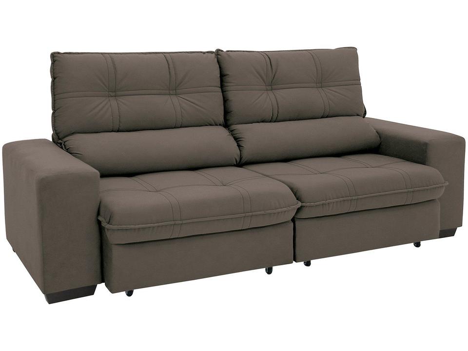 Sofá Retrátil Reclinável 3 Lugares Suede Brunello - 6
