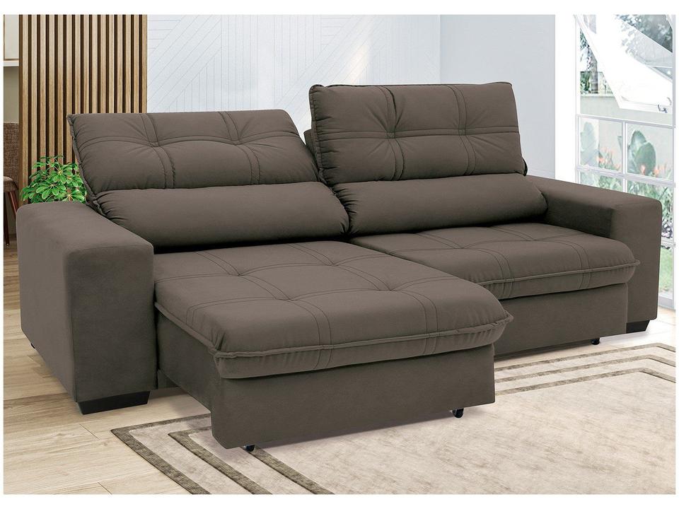 Sofá Retrátil Reclinável 3 Lugares Suede Brunello - 7