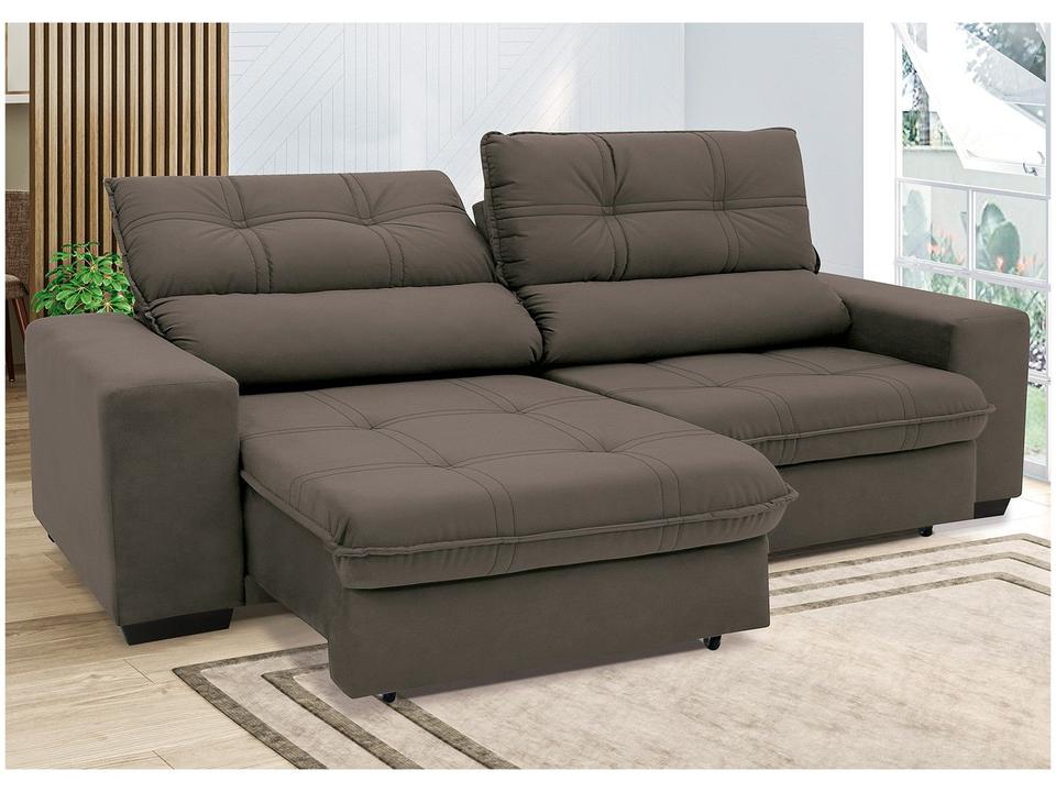 Sofá Retrátil Reclinável 3 Lugares Suede Brunello - 7