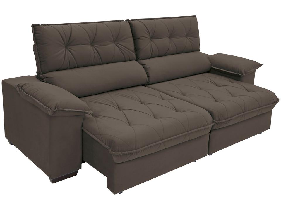 Sofá Retrátil Reclinável 3 Lugares Suede Hannover Linoforte - 7