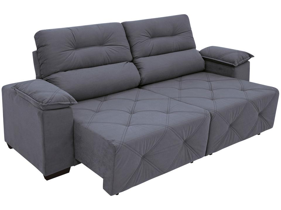 Sofá Retrátil Reclinável 3 Lugares Suede Moviment Grazzia Linoforte - 7