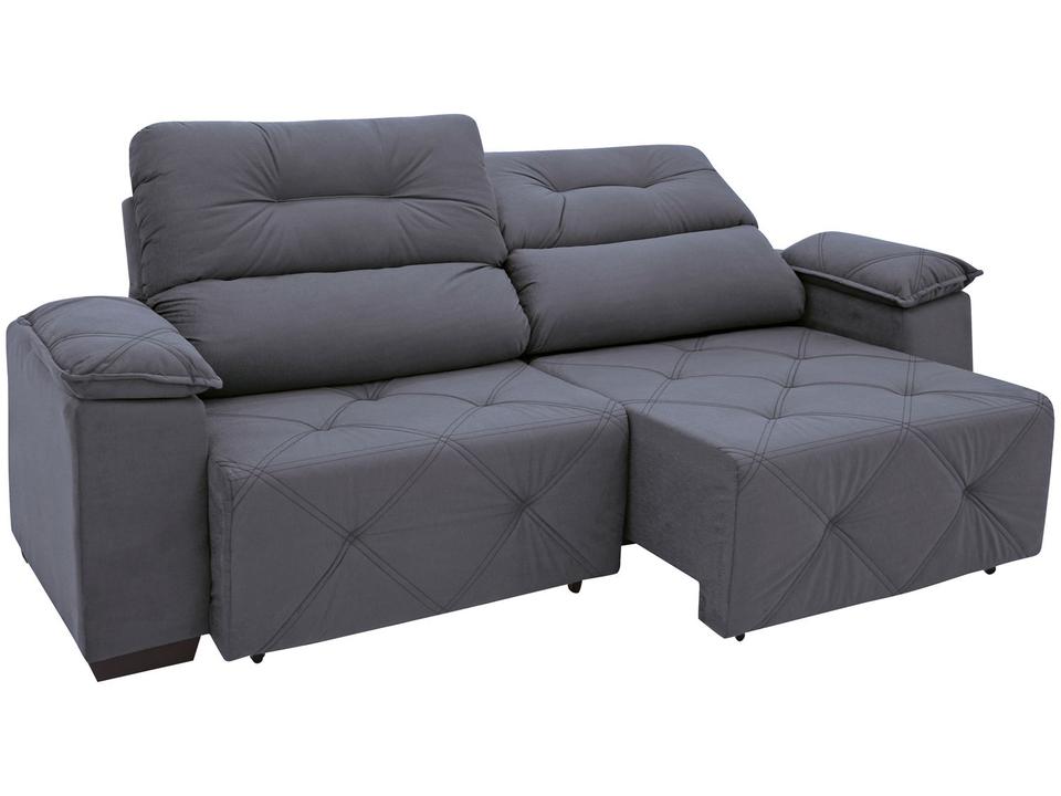 Sofá Retrátil Reclinável 3 Lugares Suede Moviment Grazzia Linoforte - 6