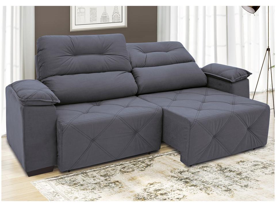 Sofá Retrátil Reclinável 3 Lugares Suede Moviment Grazzia Linoforte - 3