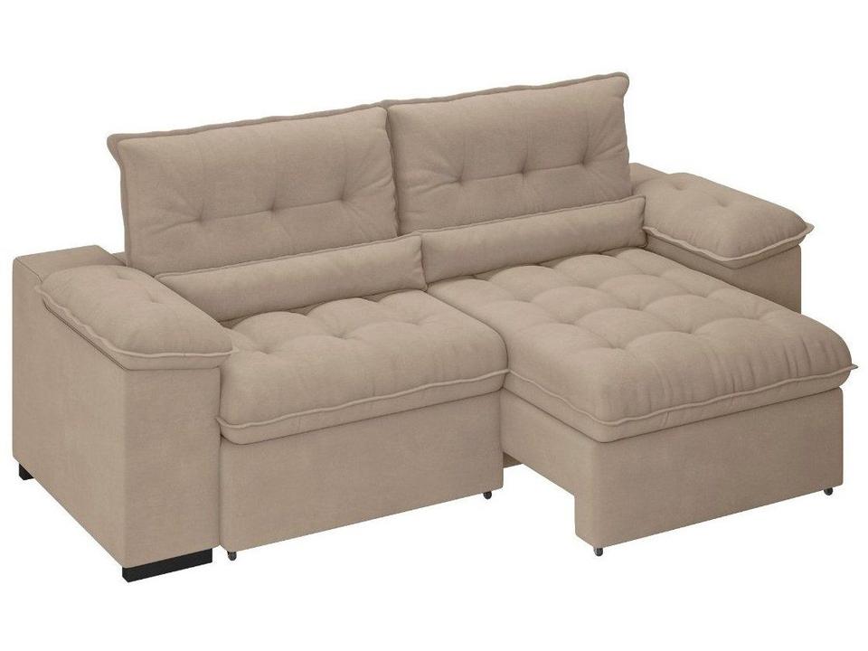 Sofá Retrátil Reclinável 3 Lugares Suede Veludo - 3