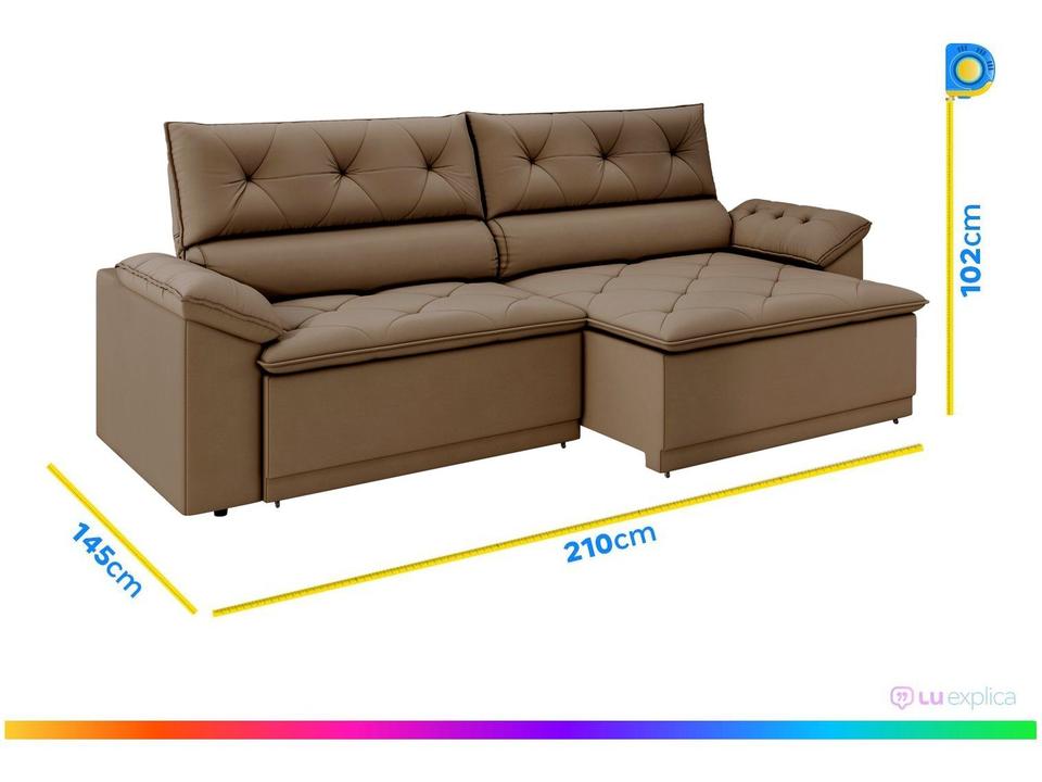 Sofá Retrátil Reclinável 3 Lugares Veludo Ibiza Besthouse - 2