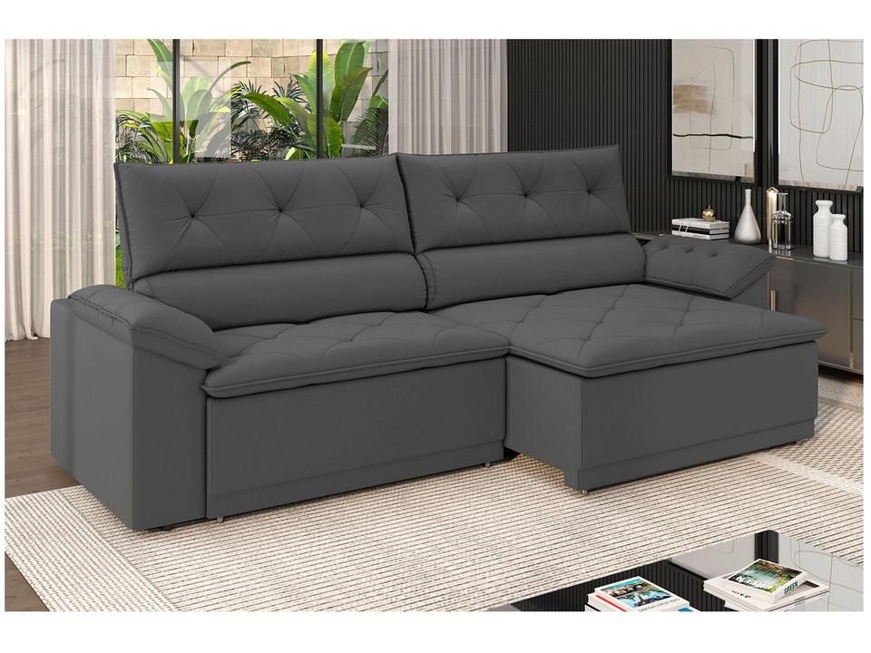 Sofá Retrátil Reclinável 3 Lugares Veludo Ibiza Besthouse - 3