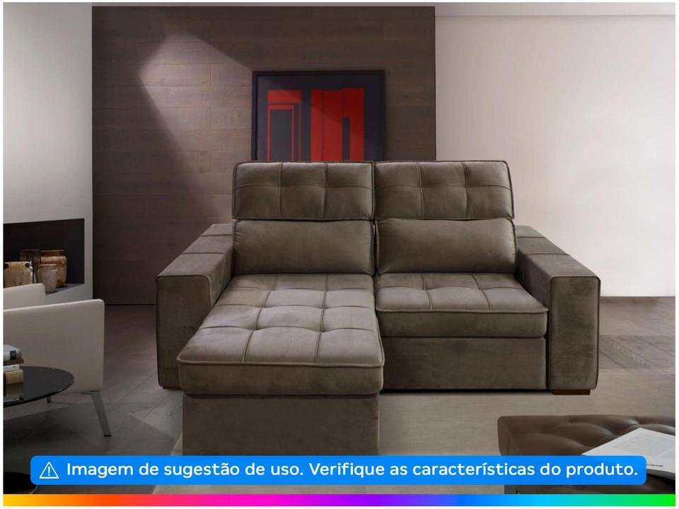 Sofá Retrátil Reclinável 3 Lugares Veludo Joly Barsa Gralha Azul - 3