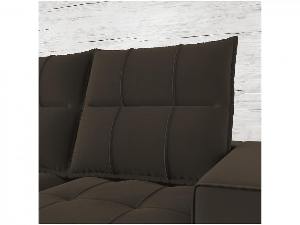 Sofá Retrátil Reclinável 3 Lugares Veludo Miami Gralha Azul Estofados - 8