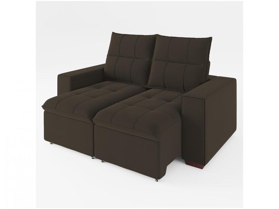 Sofá Retrátil Reclinável 3 Lugares Veludo Miami Gralha Azul Estofados - 5