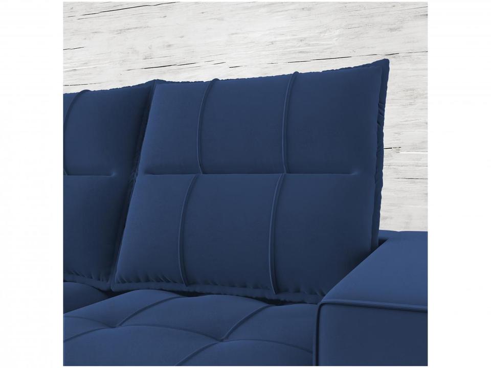 Sofá Retrátil Reclinável 3 Lugares Veludo Miami Gralha Azul Estofados - 8