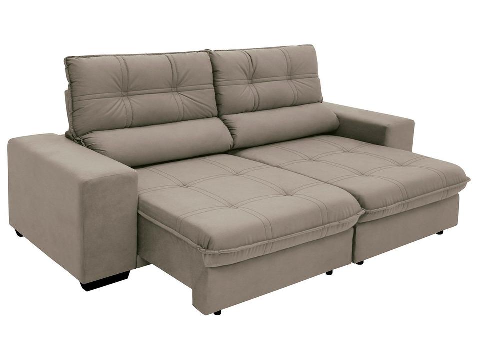 Sofá Retrátil Reclinável 4 Lugares Suede Brunello Linoforte - 11