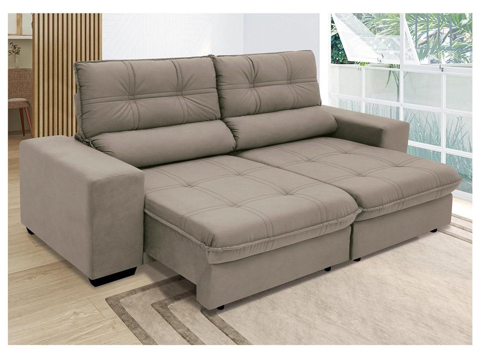 Sofá Retrátil Reclinável 4 Lugares Suede Brunello Linoforte - 8