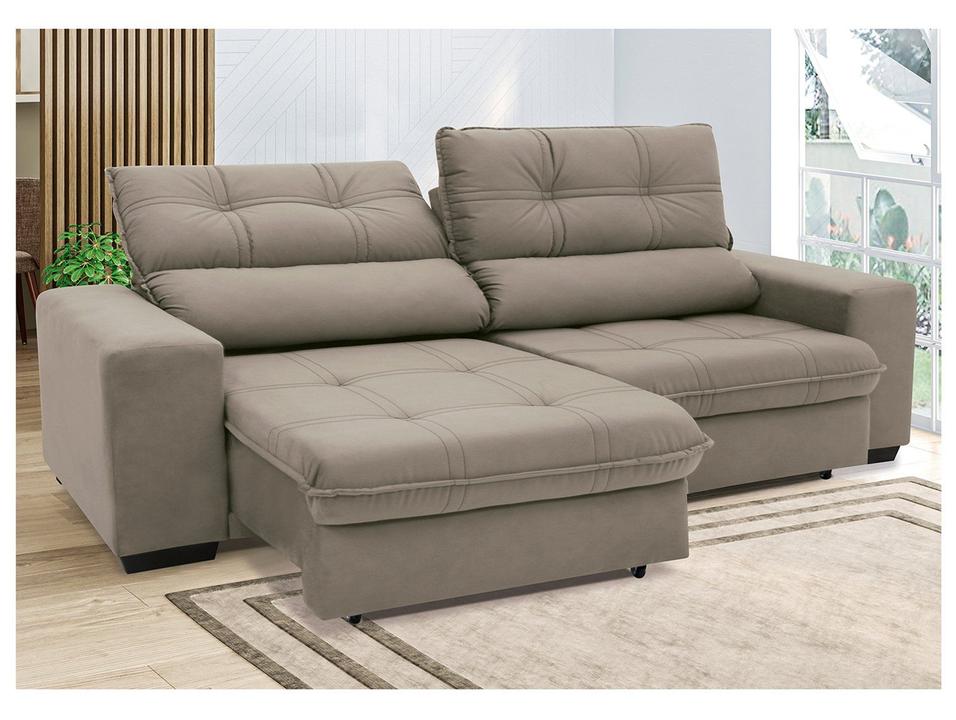 Sofá Retrátil Reclinável 4 Lugares Suede Brunello Linoforte - 9