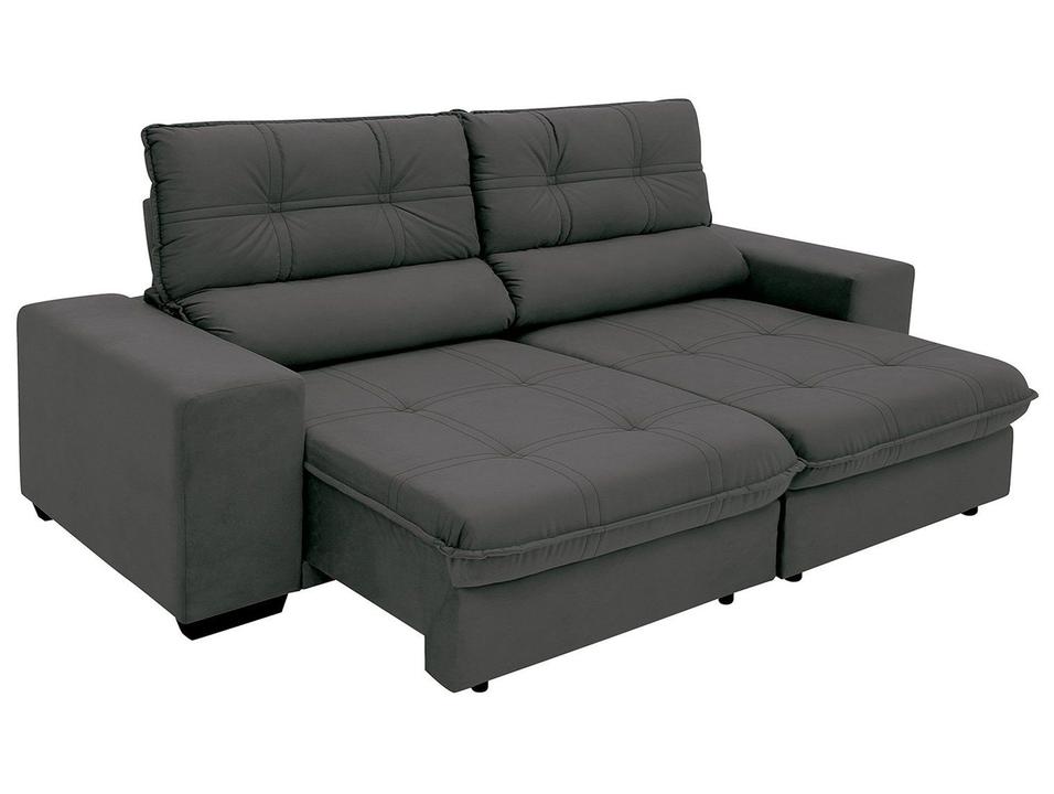 Sofá Retrátil Reclinável 4 Lugares Suede Brunello Linoforte - 4