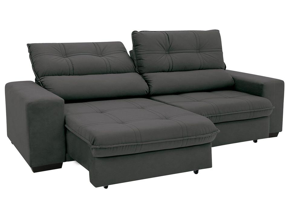 Sofá Retrátil Reclinável 4 Lugares Suede Brunello Linoforte - 6