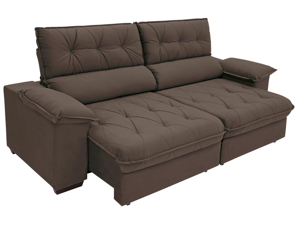Sofá Retrátil Reclinável 4 Lugares Suede Hannover - 12