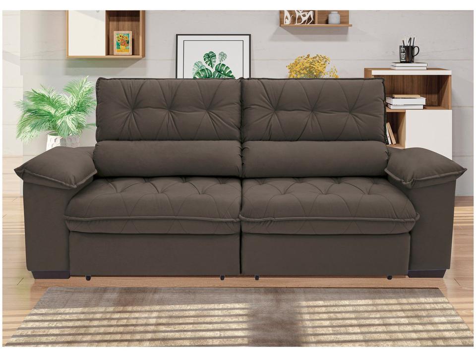 Sofá Retrátil Reclinável 4 Lugares Suede Hannover - 6