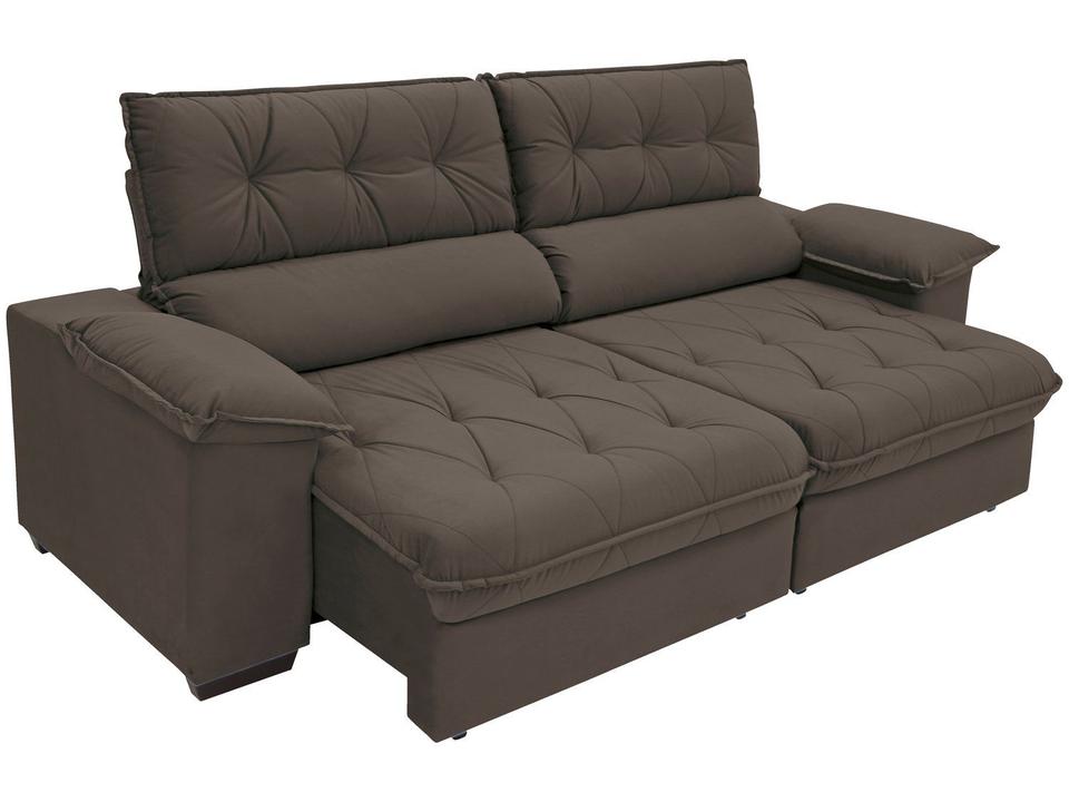 Sofá Retrátil Reclinável 4 Lugares Suede Hannover - 7