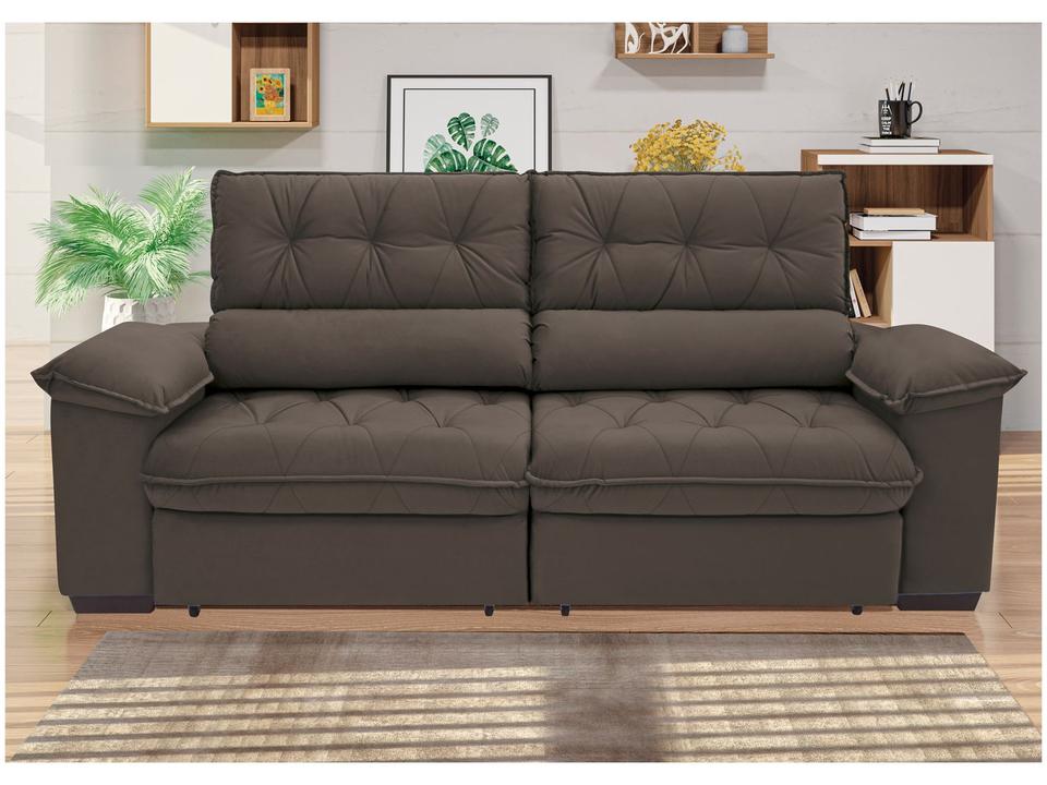 Sofá Retrátil Reclinável 4 Lugares Suede Hannover - 7