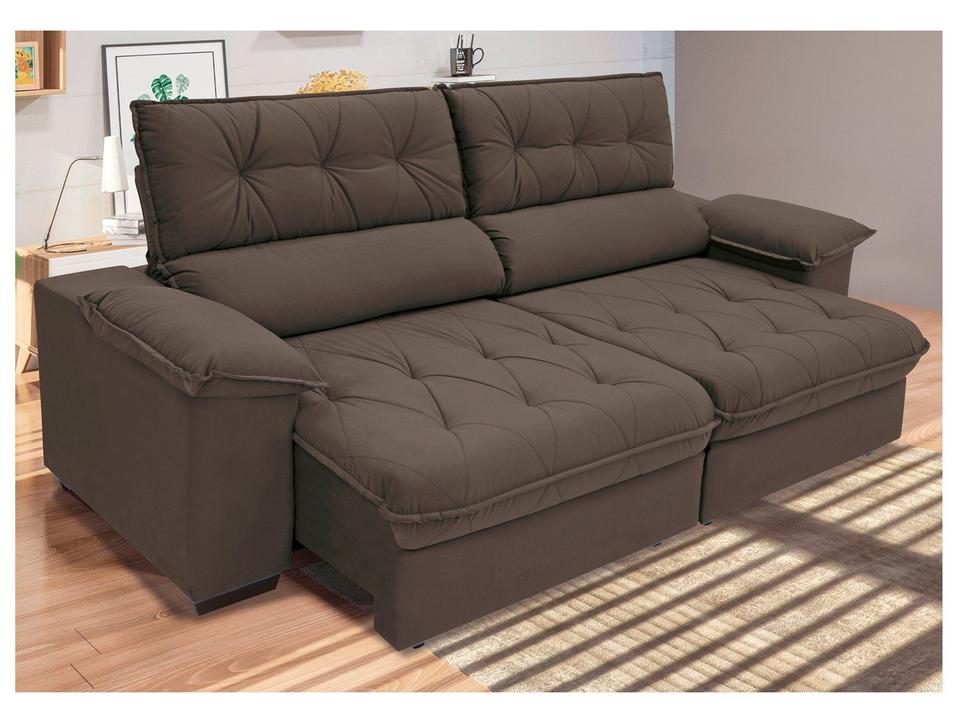 Sofá Retrátil Reclinável 4 Lugares Suede Hannover - 6