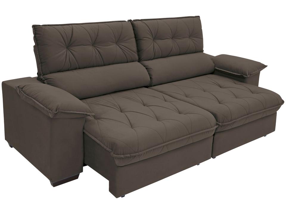 Sofá Retrátil Reclinável 4 Lugares Suede Hannover - 8