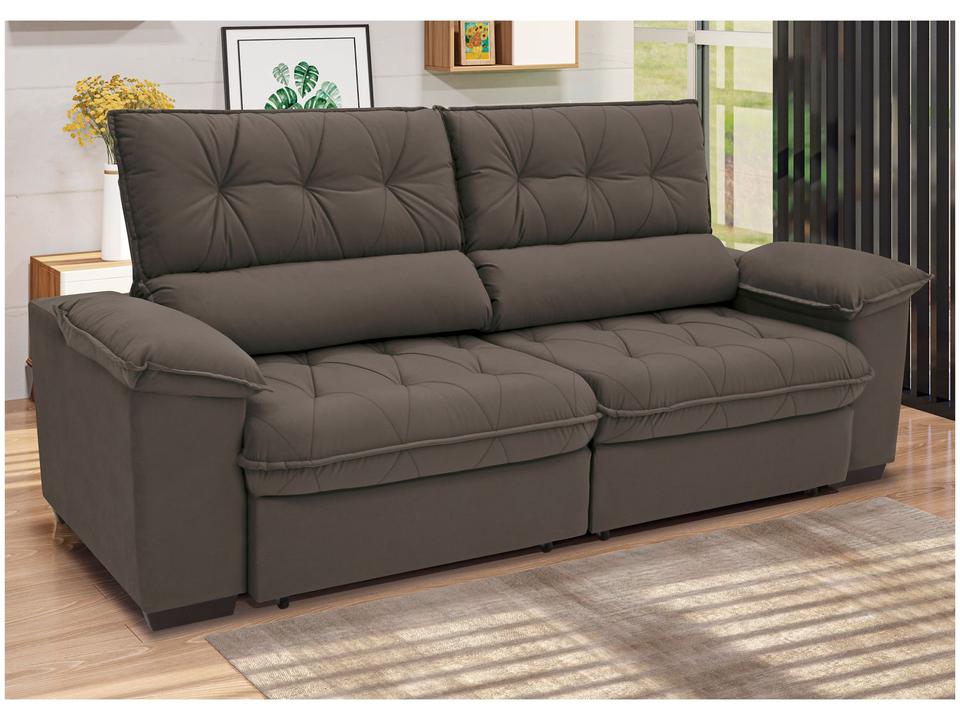 Sofá Retrátil Reclinável 4 Lugares Suede Hannover - 6
