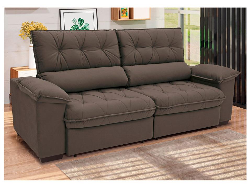 Sofá Retrátil Reclinável 4 Lugares Suede Hannover - 4
