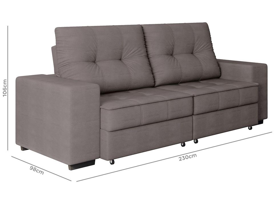 Sofá Retrátil Reclinável 4 Lugares Suede Moviment Artesano Linoforte - 6