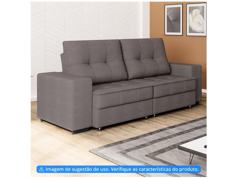 Sofá Retrátil Reclinável 4 Lugares Suede Moviment Artesano Linoforte - 3