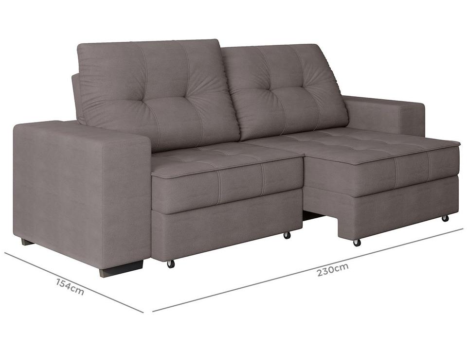 Sofá Retrátil Reclinável 4 Lugares Suede Moviment Artesano Linoforte - 7