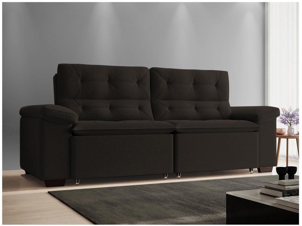 Sofá Retrátil Reclinável 4 Lugares Veludo Phormatta Costa Rica SMP - 5