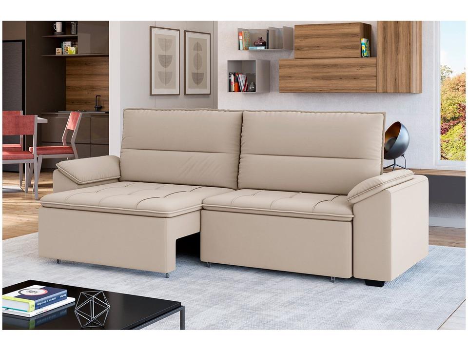 Sofá Retrátil Reclinável 5 Lugares Veludo Panamá Besthouse - 3